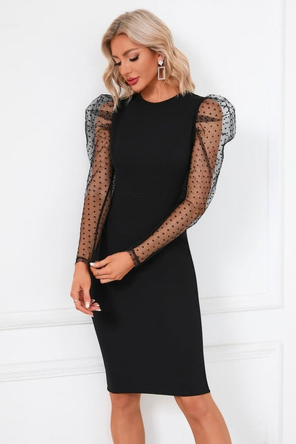 Robe Droite Courte Noire - gallery 2