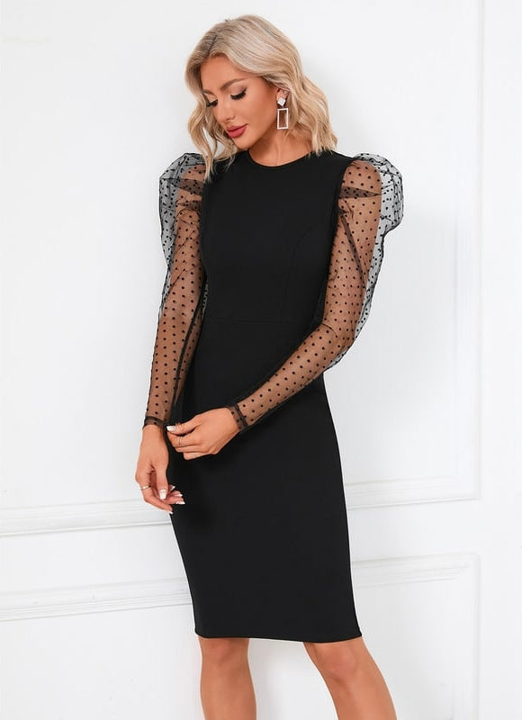Robe Droite Courte Noire - gallery 2