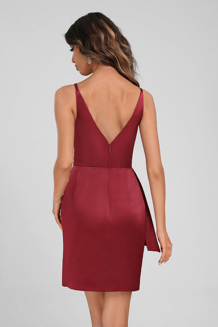 Robe Courte Satin Froncée - gallery 5