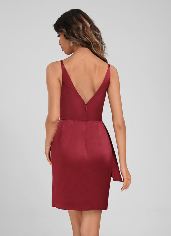 Robe Courte Satin Froncée - gallery 5