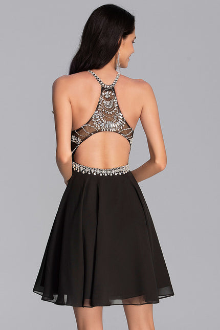 Robe Courte Noire Scintillante - gallery 3