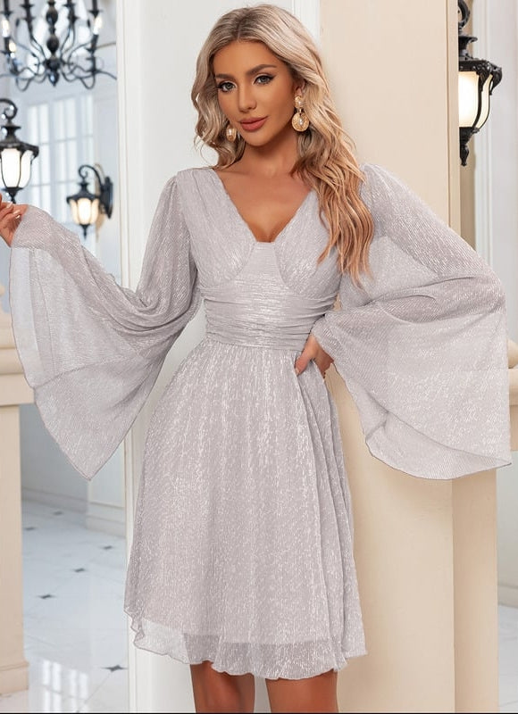 Robe Courte Paillettes Nude - gallery 9