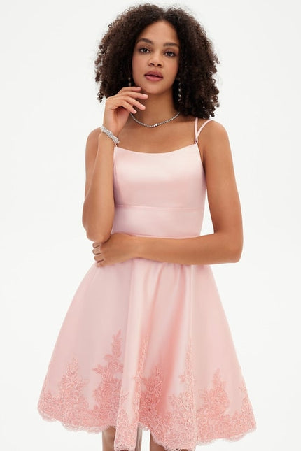 Robe Courte Rose Délicate - gallery 1