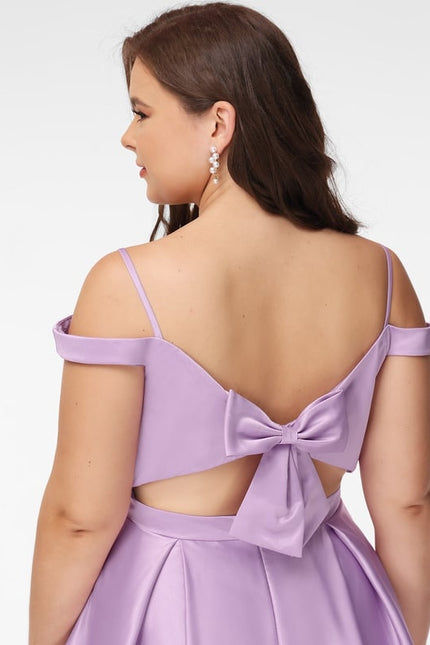 Robe Courte Satin Lilas - gallery 9
