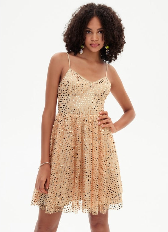 Robe Courte Scintillante Marine - gallery 6