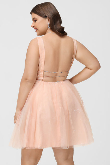 Robe Courte Tulle Rose Ornée - gallery 8