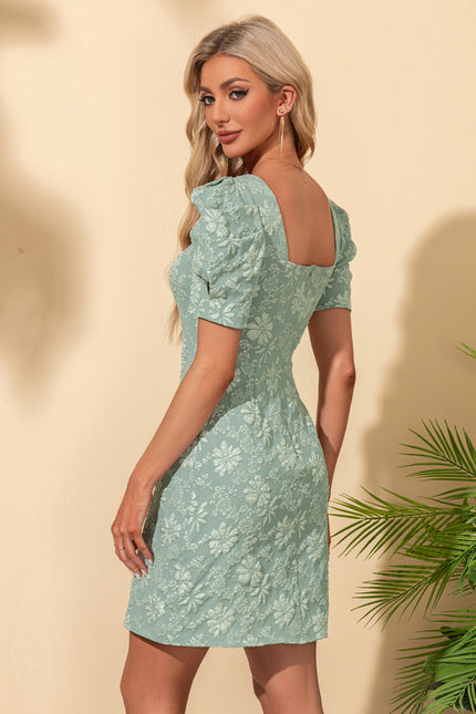 Robe Courte Fleurie En Polyester - gallery 3