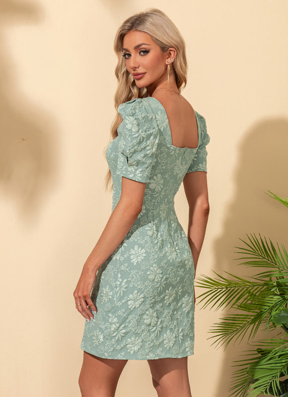Robe Courte Fleurie En Polyester - gallery 3