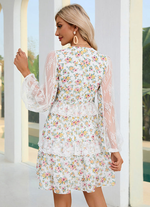 Robe Courte Florale Légère - gallery 3