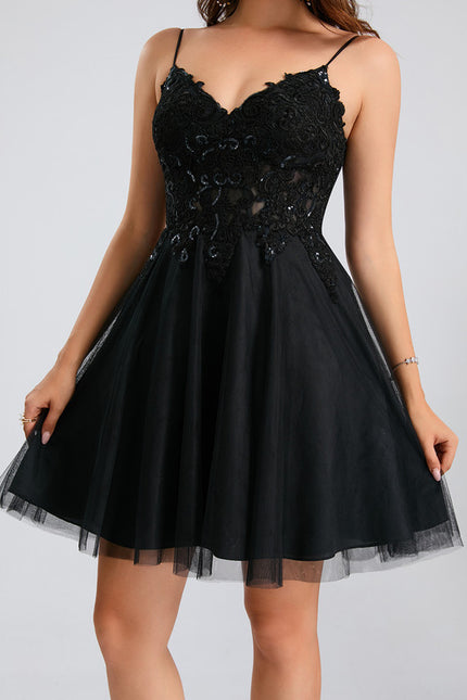 Robe Courte Tulle Embellie - gallery 6