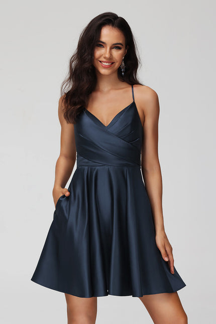 Robe Courte Satinée À Volants - gallery 1