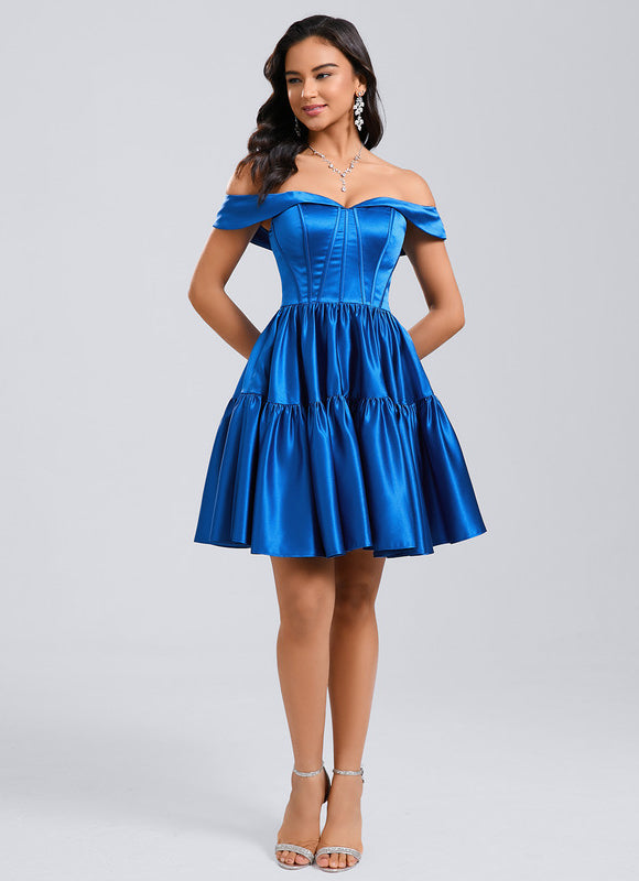Robe Courte Satin Bordeaux - gallery 6