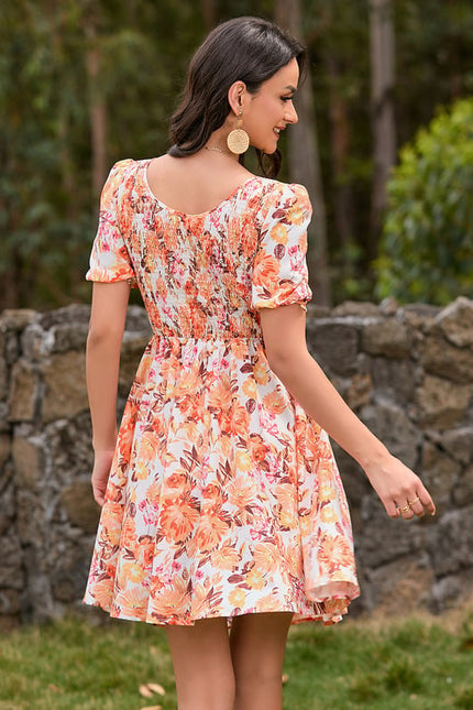 Robe Courte Florale Vaporeuse - gallery 1