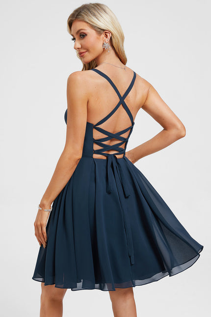Robe Courte Dété Fleuri Bleu - gallery 1