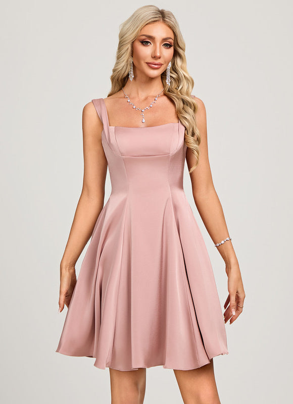 Robe Courte Trapèze Satinée - gallery 5