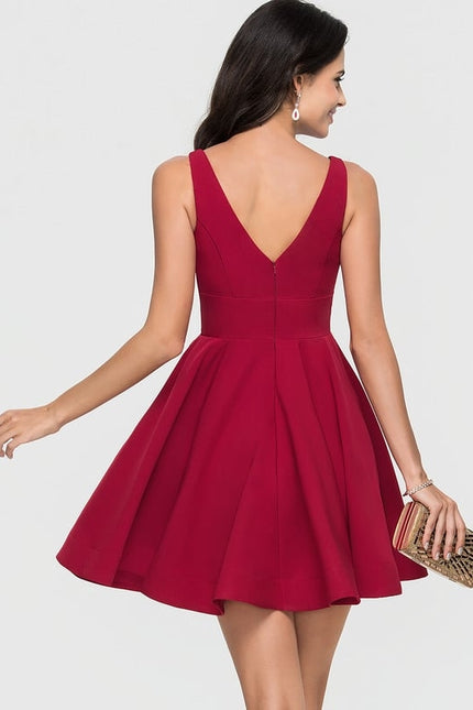 Robe Courte Rose Évasée - gallery 1