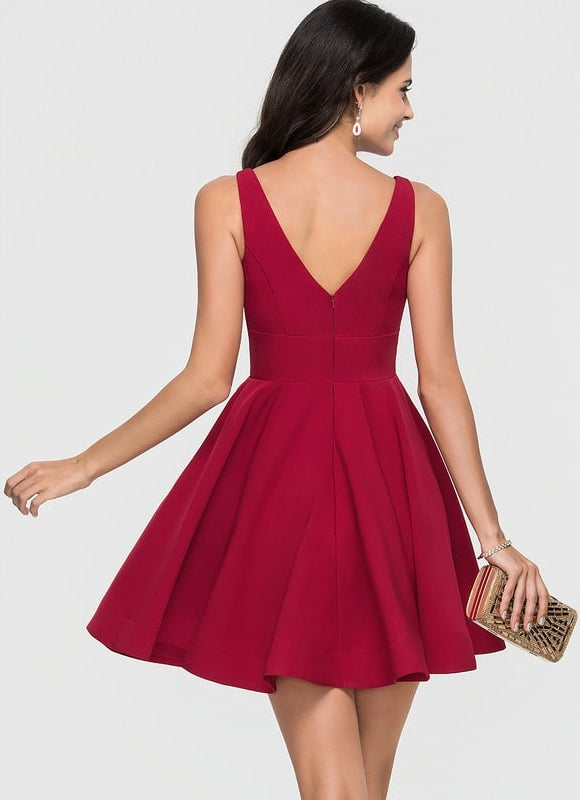 Robe Courte Rose Évasée - gallery 1