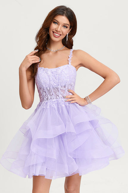 Robe Courte Tulle Asymétrique Rose