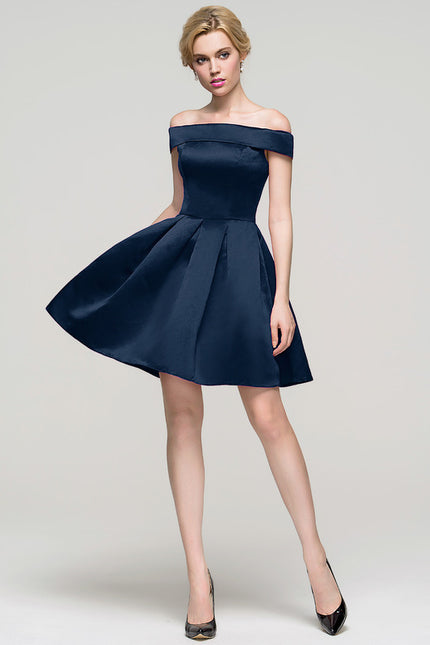 Robe Courte Satin Noire - gallery 6