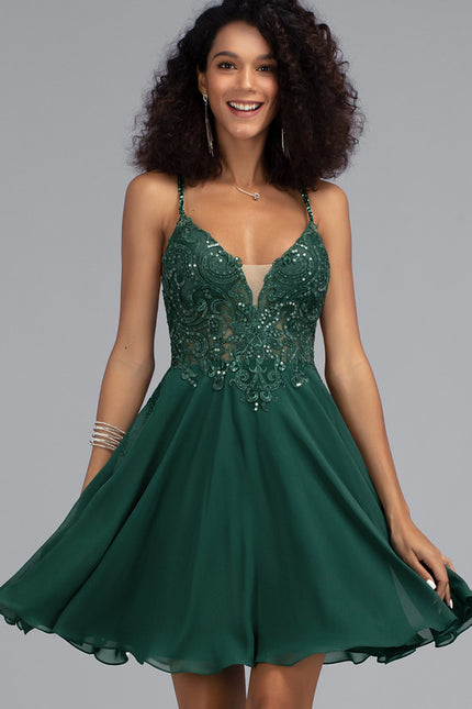 Robe Courte Évasée Brodée - gallery 1