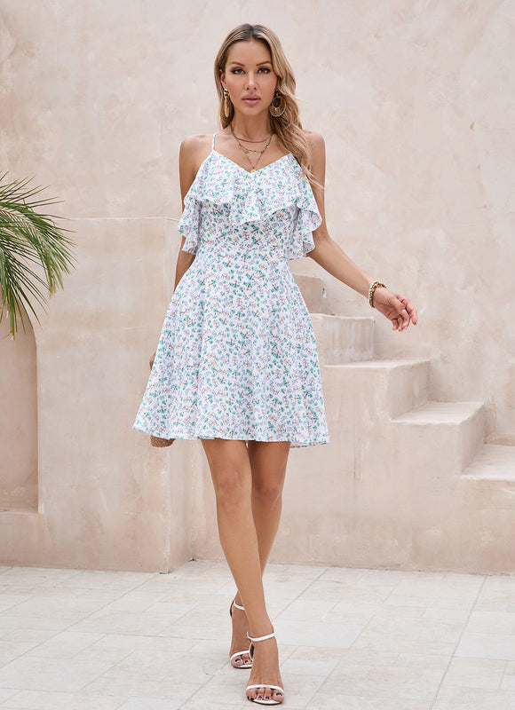 Robe Courte Estivale À Volants - gallery 1