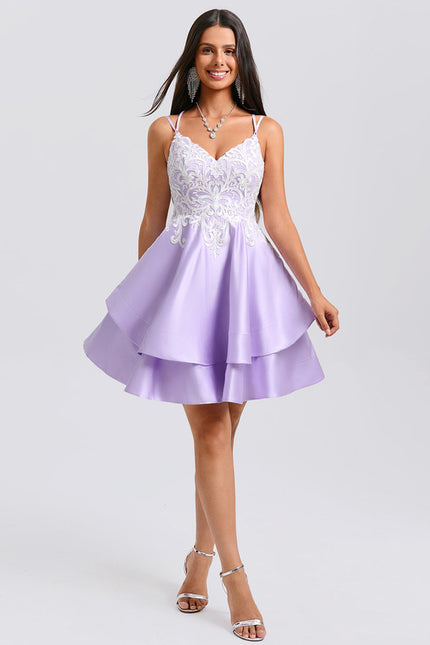 Robe Courte Lilas Élégante - gallery 6