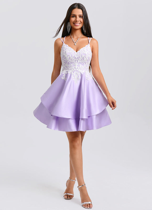 Robe Courte Lilas Élégante - gallery 6
