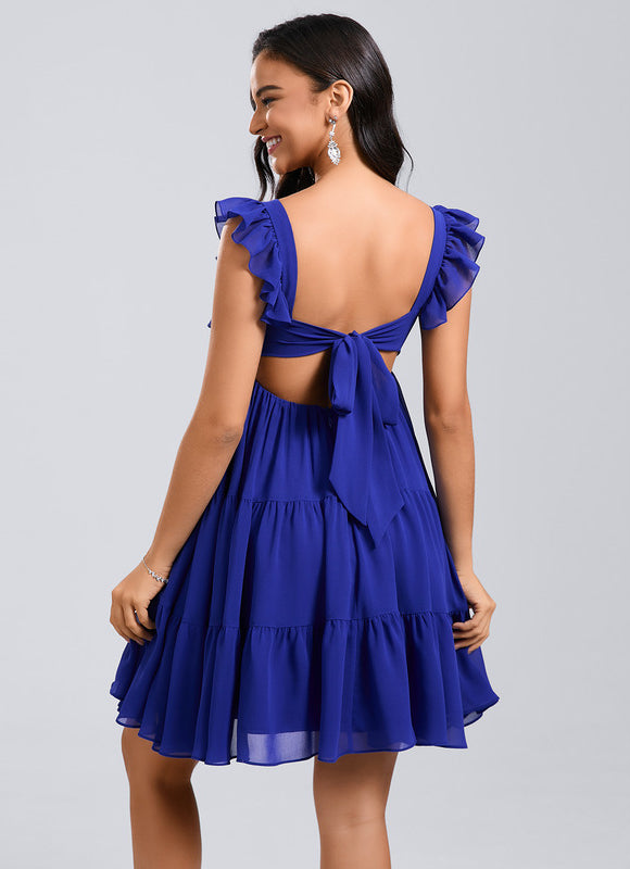 Robe Courte Encolure Carrée - gallery 4