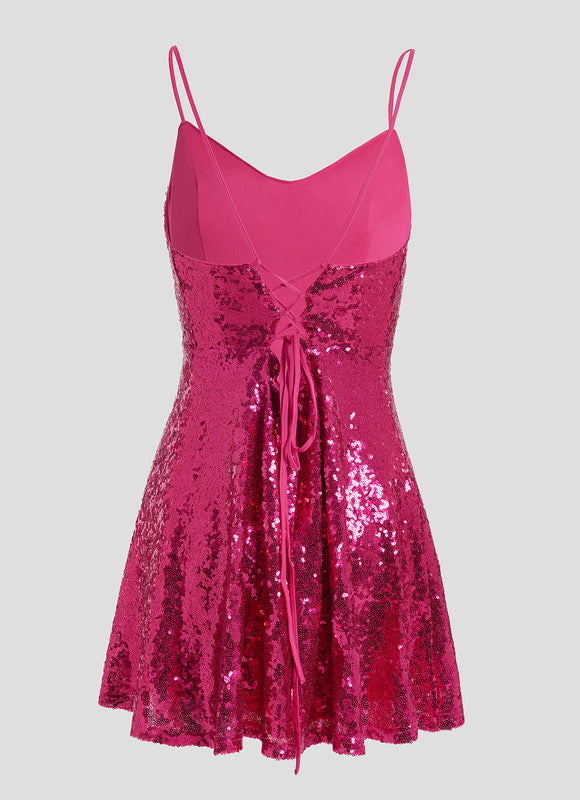 Robe Courte Cocktail Pailletée - gallery 9
