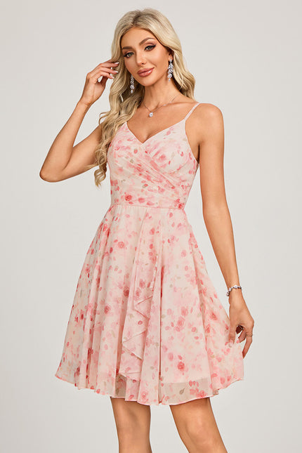 Robe Courte Vaporeuse À Bretelles - gallery 4