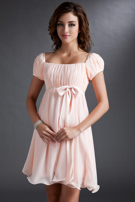Robe Courte Mousseline Pêche - gallery 6