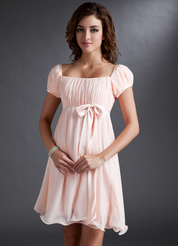 Robe Courte Mousseline Pêche - gallery 6