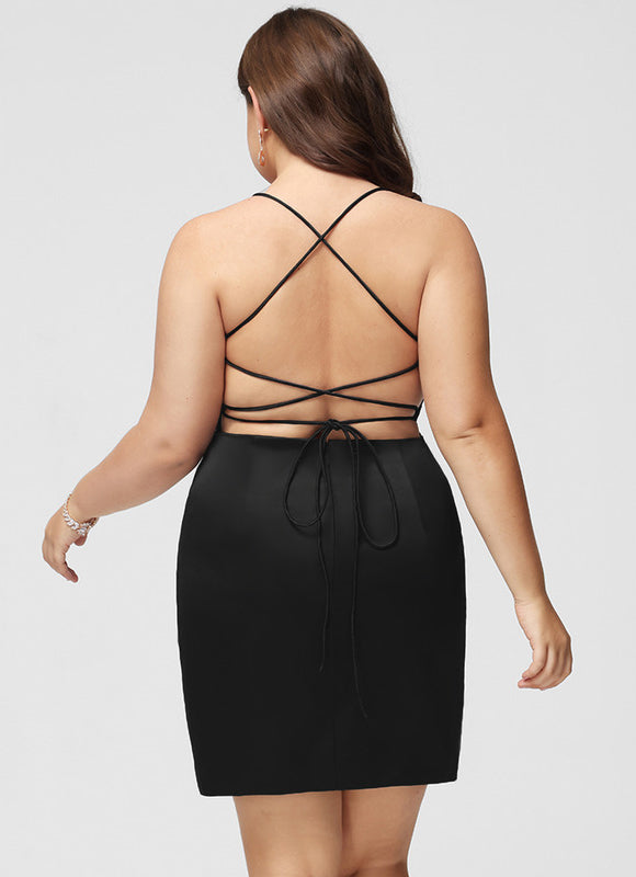 Robe Courte Satinée Élégante - gallery 7