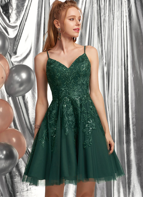 Robe Courte Tulle Embellie - gallery 4