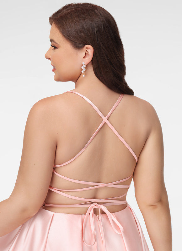Robe Courte Satinée Marine - gallery 6