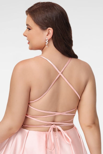 Robe Courte Rose Satinée - gallery 6