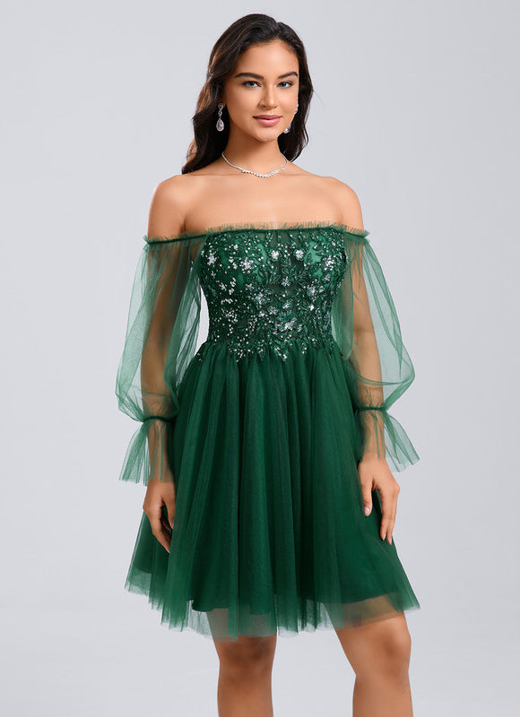 Robe Courte Epaule Dénudée - gallery 5