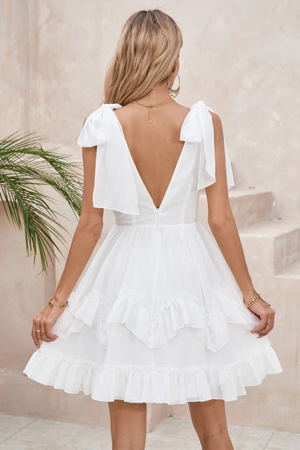 Robe Courte Vaporeuse Blanche - gallery 2