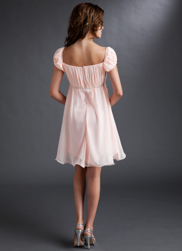 Robe Courte Mousseline Pêche - gallery 5