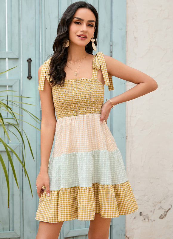 Robe Courte À Carreaux Estivale - gallery 5