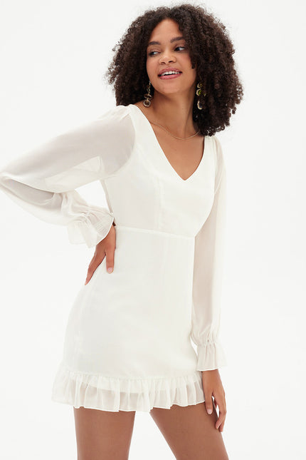 Robe Fluide Mousseline Courte - gallery 6