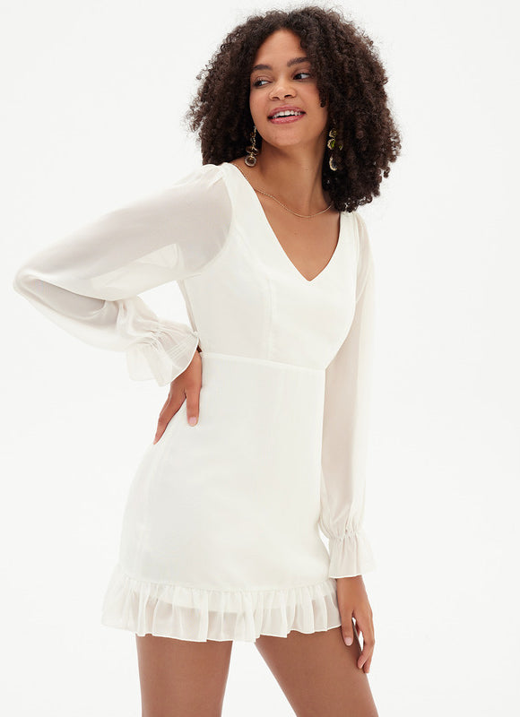 Robe Fluide Mousseline Courte - gallery 6
