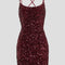 Robe Courte Pailletée Bordeaux