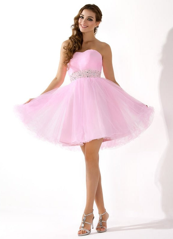 Robe Courte Tulle Rose