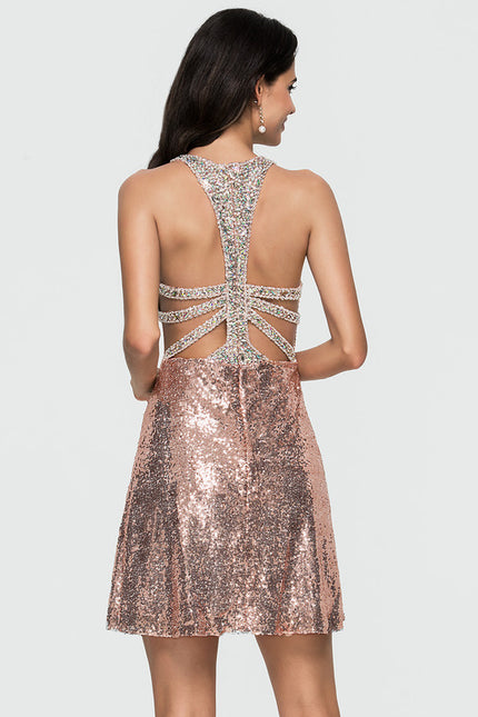 Robe Courte À Paillettes Émeraude - gallery 2