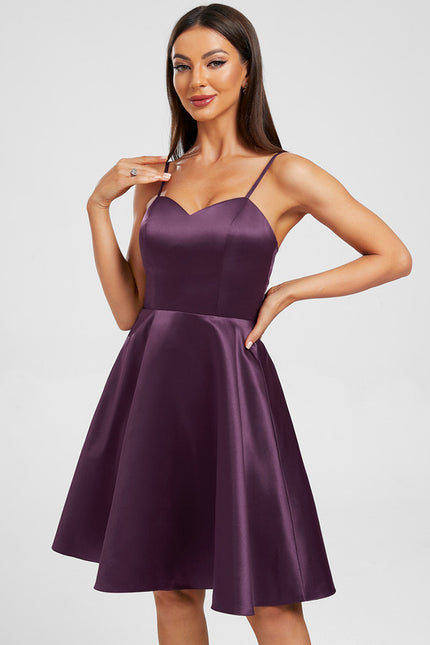 Robe Satin Soirée Courte - gallery 4