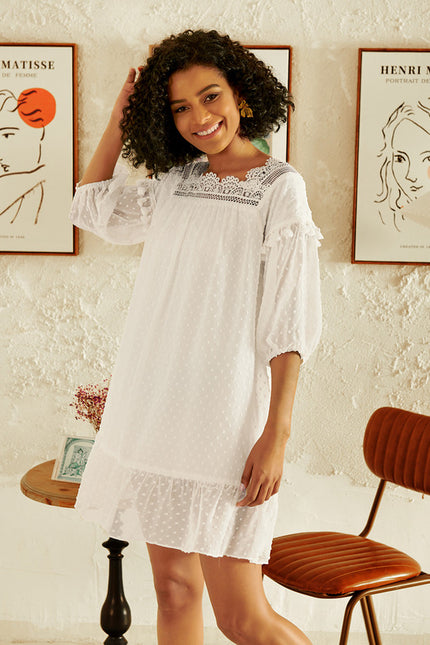 Robe Blanche Courte Boheme