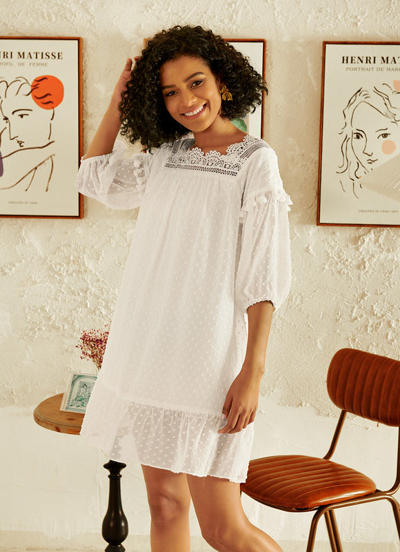 Robe Blanche Courte Boheme