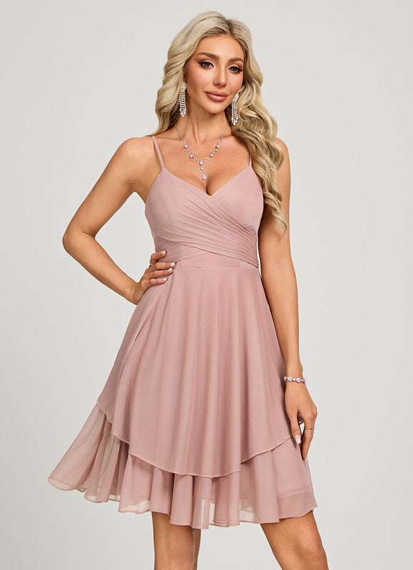 Robe Courte Fluide Rose - gallery 4