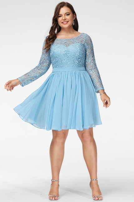 Robe De Soirée Courte Dentelle - gallery 6
